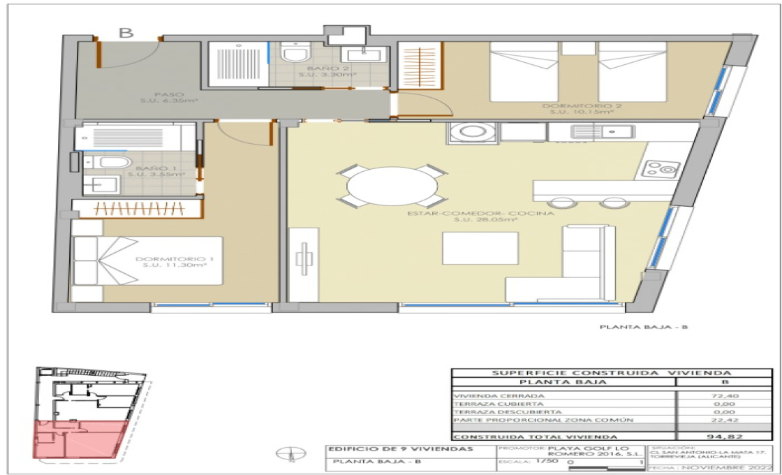 Torre La Mata- 03188- Espagne, 2 Chambres à coucher Chambres à coucher, ,2 Salle de bainSalle de bain,Appartement,Bien neuf,2780